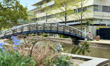 Small bridge spanning over a stream in Kobe.