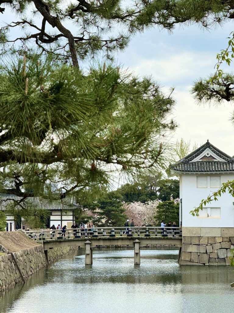 View of a bridge in Nijo Castle.