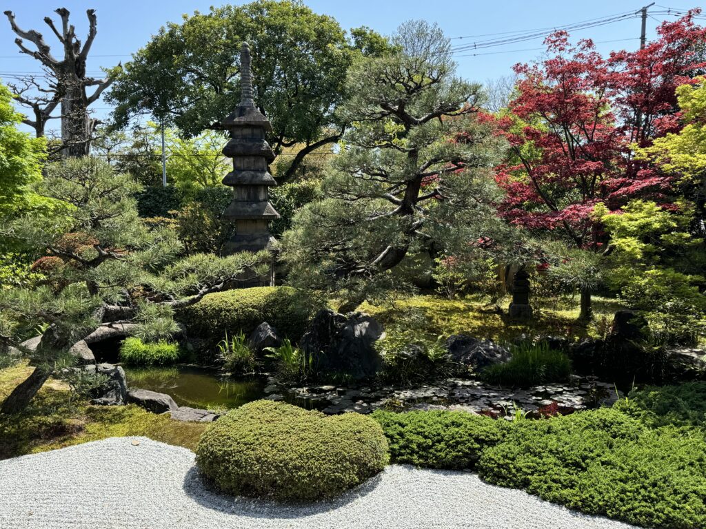 Perfectly landscaped gardens in a temple in Kyoto. 