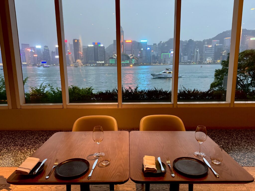 Window seats overlooking Victoria Harbour. 