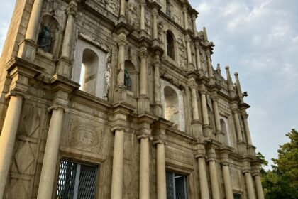 Up close of the Ruins of St. Paul's Cathedral.