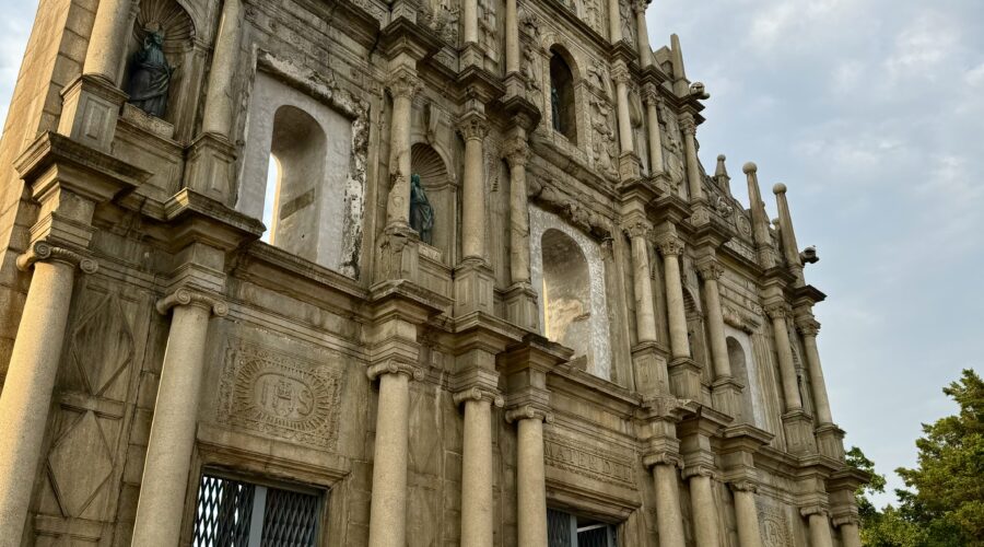 Up close of the Ruins of St. Paul's Cathedral.