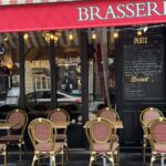 bar chairs at a bistro in paris france